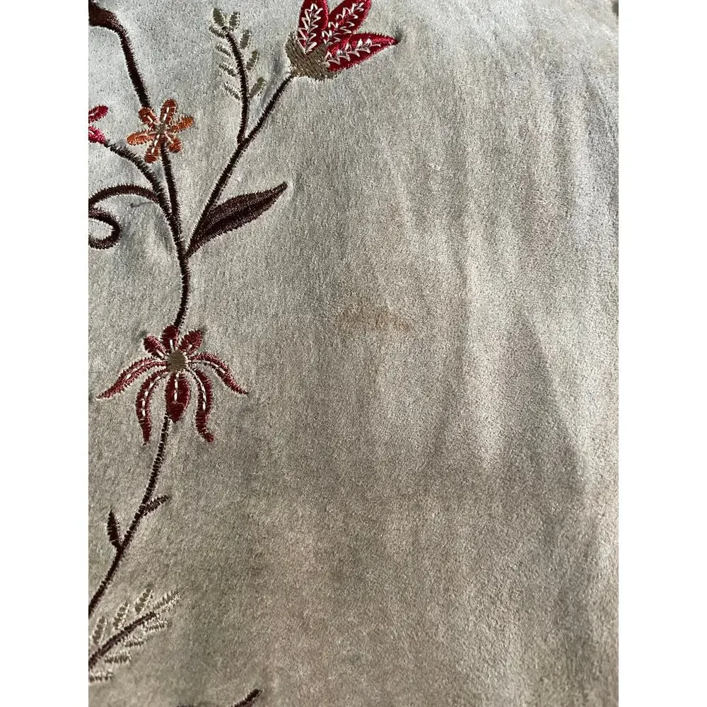 Vtg. Designer's Studio Originals Leather and Embroidered Vest SZ XL Y2K/ 90s